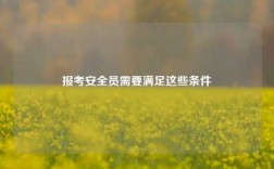 報考安全員需要滿足這些條件