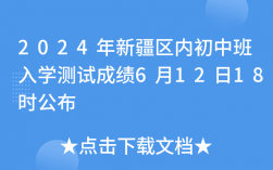 2024年新疆內初班考試成績幾天出來