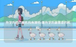 升學歷的正規機構有哪些(提升學歷最靠譜的機構)
