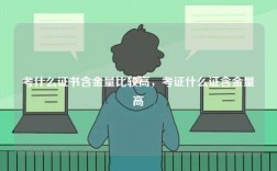 考什么證書含金量比較高，考證什么證含金量高