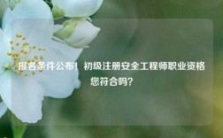 報名條件公布！初級注冊安全工程師職業資格您符合嗎？