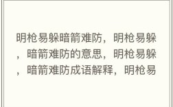 暗箭難防是什么意思_近義詞_來源