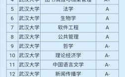 武漢大學a類學科