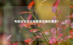 考取安全員證需要滿足哪些要求？