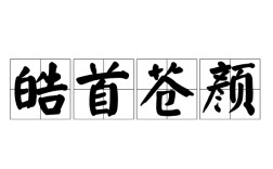 皓首蒼顏的解釋_近義詞_反義詞