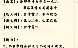 全神貫注的解釋_近義詞_反義詞