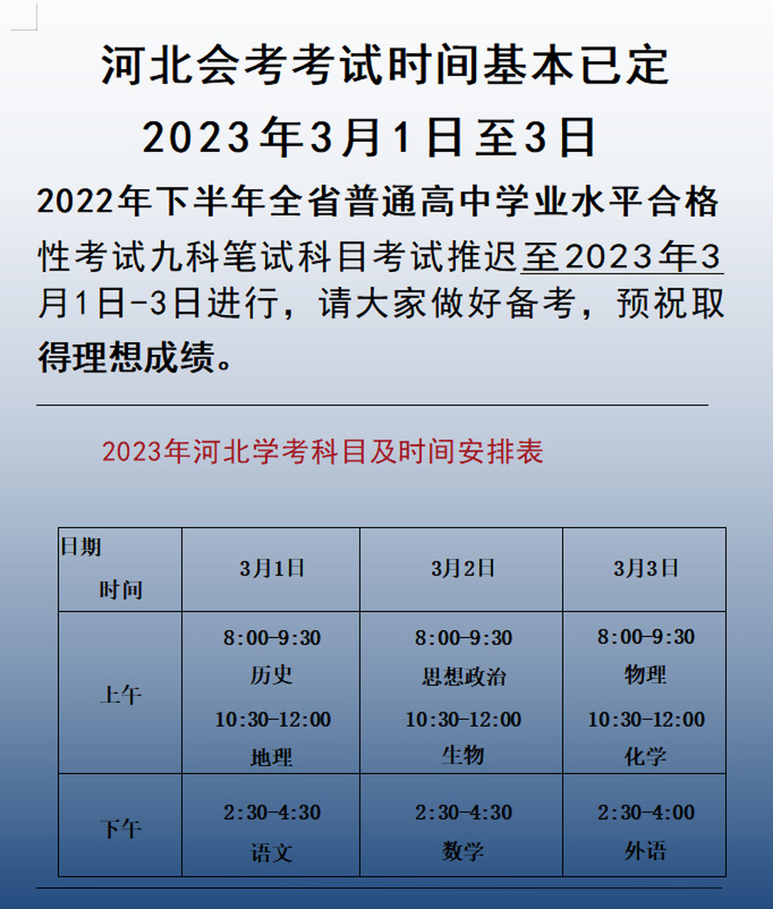 河北高考考幾天(河北高考時間安排表)-圖1