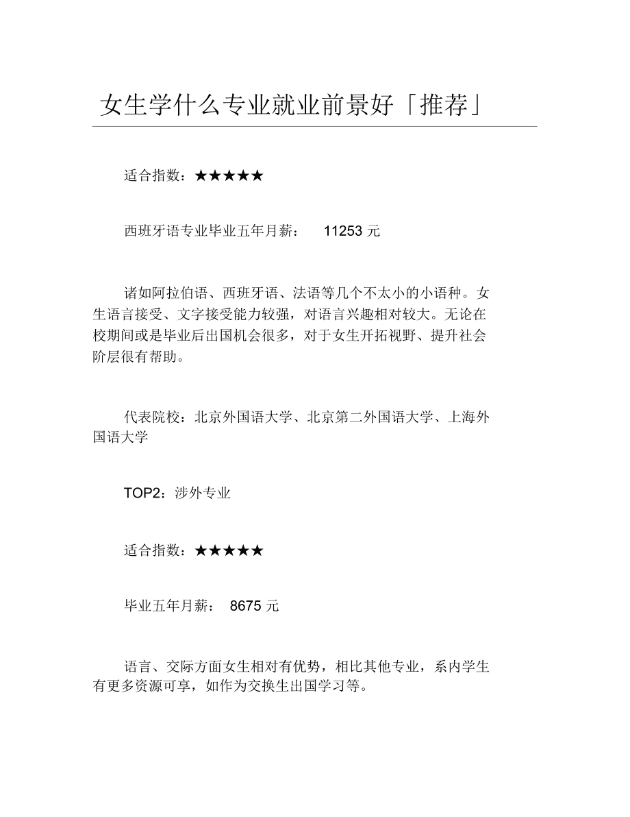 專業推薦好就業女生(女孩十大最好專業)-圖1
