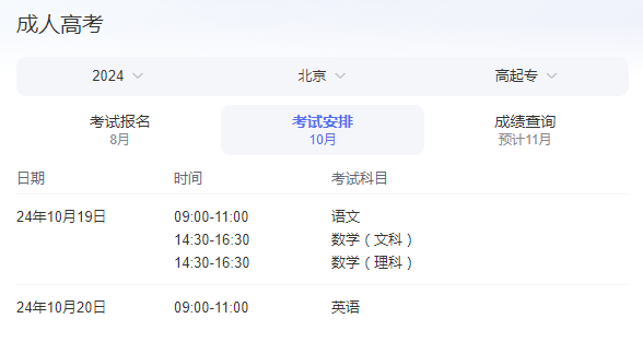 2025成人高考考試時間安排 考完多久出成績-圖1