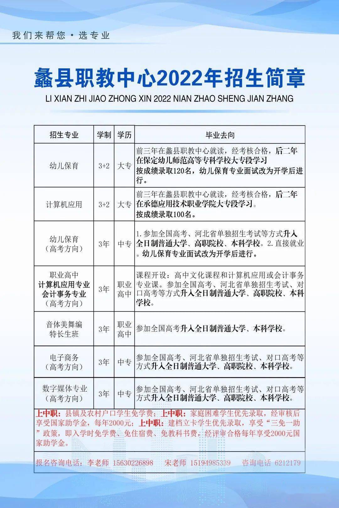 蠡縣職教中心招生簡章介紹-圖1