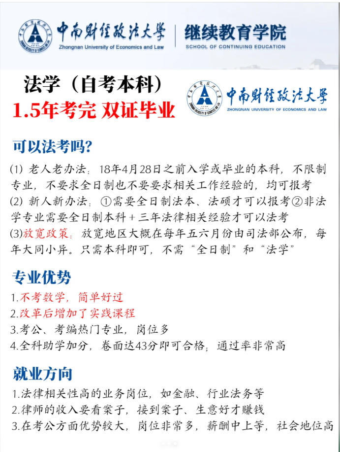 2025年中南財(cái)經(jīng)政法大學(xué)自考法學(xué)怎么報(bào)名？-圖4