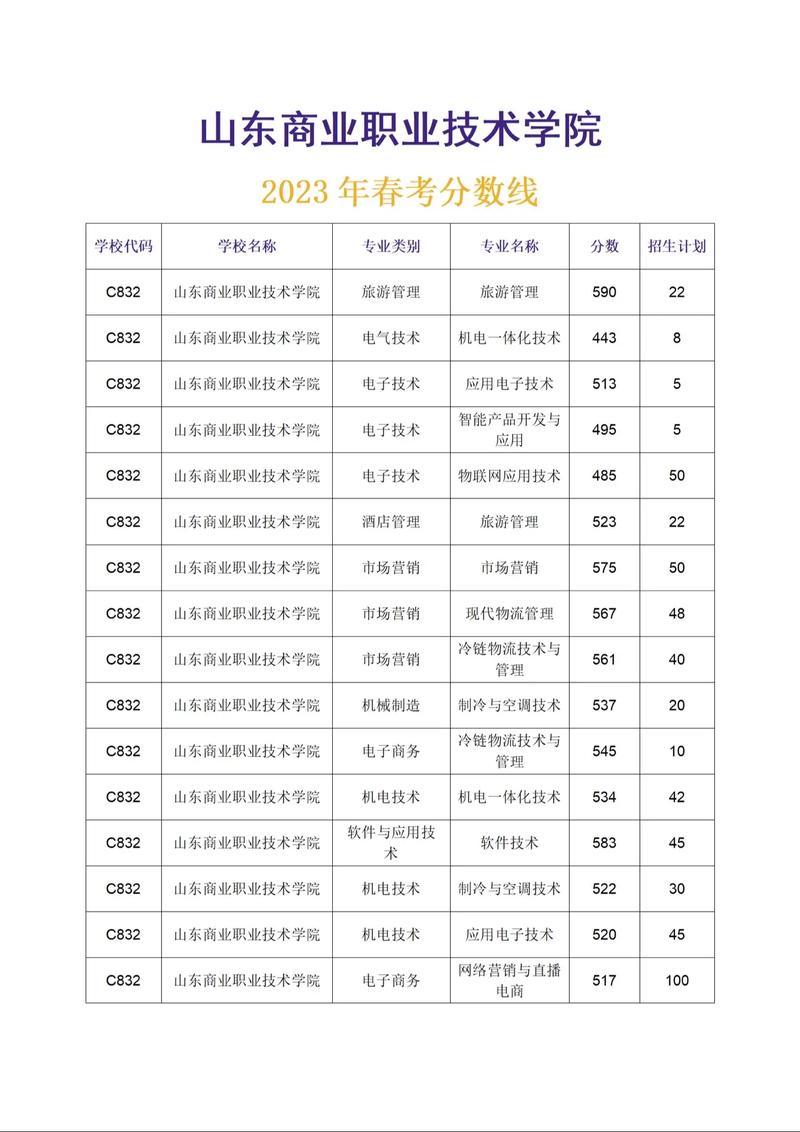 山東商業職業技術學院分數線-圖1