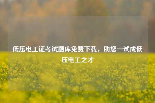 低壓電工證考試題庫免費下載，助您一試成低壓電工之才-圖1