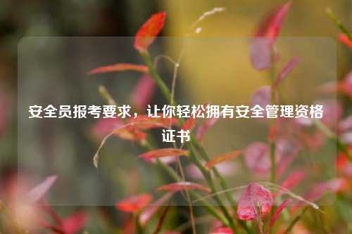 安全員報(bào)考要求，讓你輕松擁有安全管理資格證書-圖1
