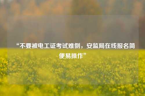“不要被電工證考試難倒，安監局在線報名簡便易操作”-圖1