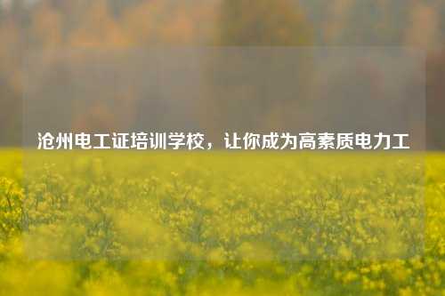 滄州電工證培訓學校，讓你成為高素質(zhì)電力工-圖1