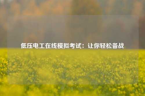 低壓電工在線模擬考試：讓你輕松備戰-圖1