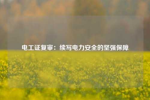 電工證復審：續寫電力安全的堅強保障-圖1