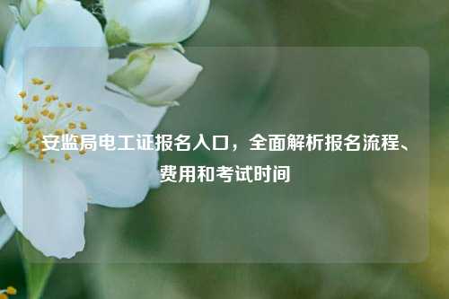 安監局電工證報名入口，全面解析報名流程、費用和考試時間-圖1