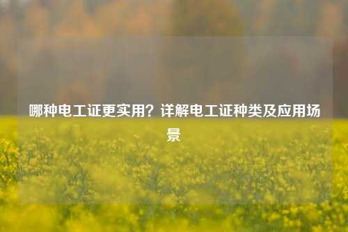 哪種電工證更實用？詳解電工證種類及應用場景-圖1