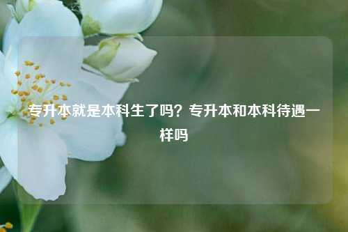 專升本就是本科生了嗎？專升本和本科待遇一樣嗎-圖1