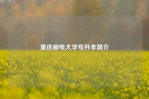 重慶郵電大學專升本簡介-圖1